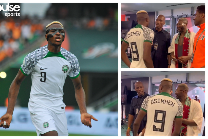 Victor Osimhen bows down to Didier Drogba