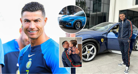 Cristiano Ronaldo shows off his new N560 MILLION  Ferrari Purosangue while rocking Gucci outfit
