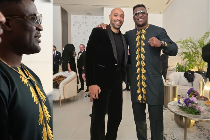 Cameroon MMA star Francis Ngannou and Arsenal legend Thierry Henry team up at Joy Awards in Riyadh, Saudi Arabia.