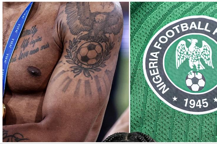 After the AFCON, Manchester City star Manuel Akanji shows off his Super Eagles of Nigeria tattoo.