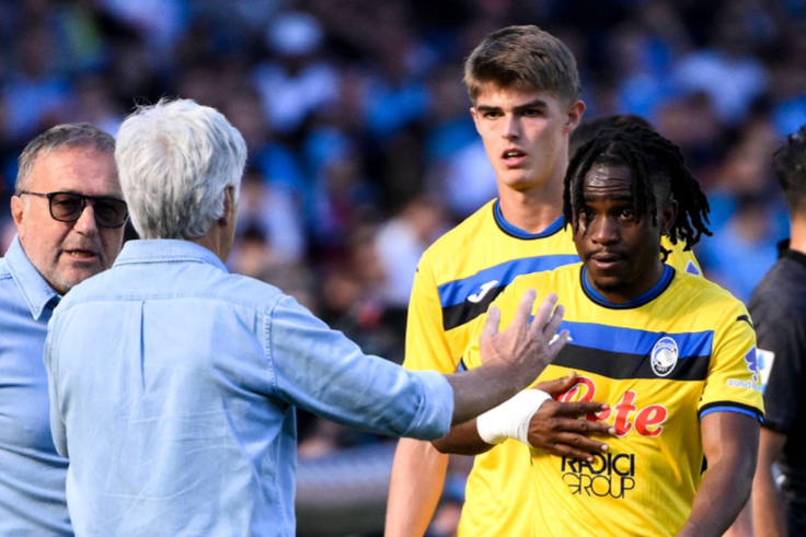 Gian Piero Gasperini, head coach of Atalanta BC, with Ademola Lookman and Charles De Ketelaere || iMAGE CREDIT: iMAGO