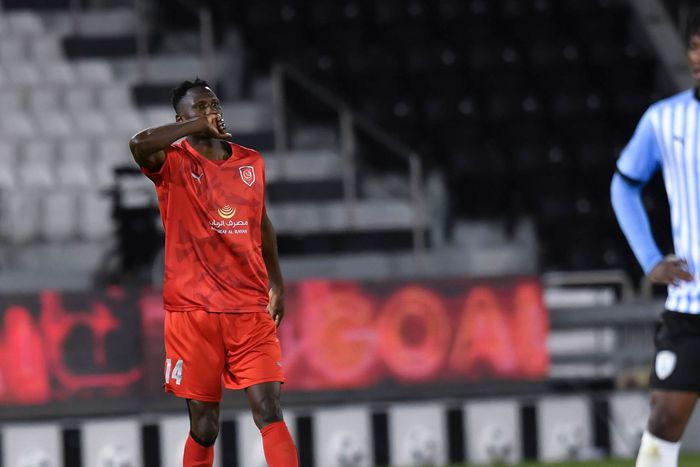 Harambee Stars' Michael Olunga in action for Al Duhail SC.
