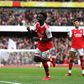 Bukayo Saka celebrates scoring for Arsenal against Crystal Palace