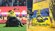Fenerbahce fans make graffiti of Bright Osayi-Samuel punching pitch invader