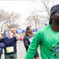 American rapper Lil Nas X wows fans with fashionable sneakers at Sunday's New York City Half Marathon