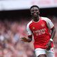Bukayo Saka celebrates a goal for Arsenal Photo. Imago