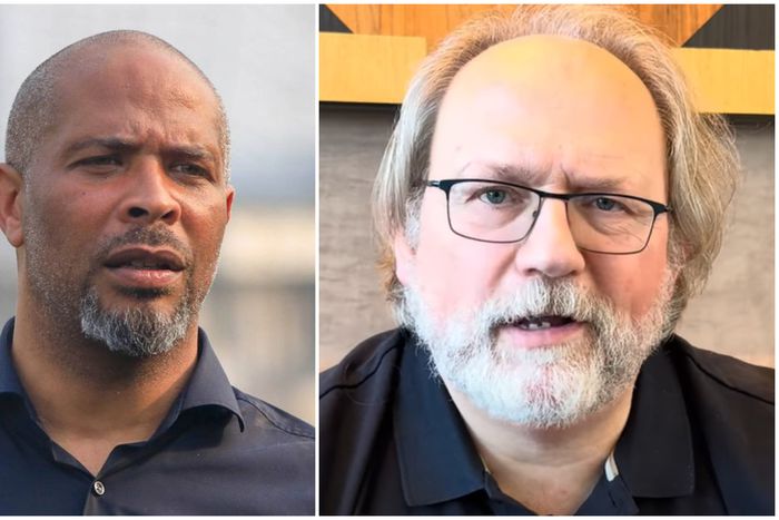 Eric Chelle (left) and his successor Tom Saintfiet.