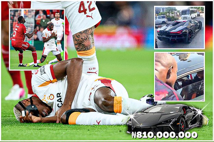 Victor Osimhen: €384K-a-week Super Eagle star cruises through Lagos in eye-watering ₦810M Lamborghini just HOURS after Liverpool injury scare