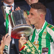 Joaquin celebrating the Copa del Rey trophy