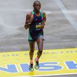 Benson Kipruto in action during the 2023 Boston Marathon
