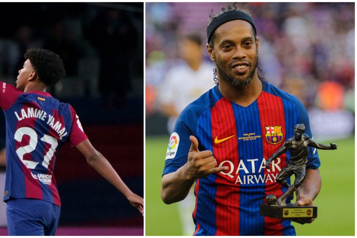 Lamine Yamal and Ronaldinho lead the way for ovations for Barcelona players at the Bernabeu.