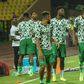 CHIDERA EJUKE, Wilfred Ndidi and UMAR SADIQ of Nigeria during the 2021 Africa Cup of Nations match between Guinea Bissau and Nigeria at Stade Roumde Adjia on January 19, 2022 in Garoua, Cameroon. (Photo by Imago Shengolpixs Tobi Adepoju