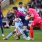 Robert Lewandowski of FC Barcelona and Yoel Lago of RC Celta during the La Liga EA Sports match between FC Barcelona and RC Celta played at Lluis Companys Stadium on 19 April 2025 in Barcelona, Spain. kpng Copyright: xSergioxRuizx xImagox