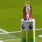 he Premier League trophy on the pitch at The Etihad, ahead of the title clash this afternoon. Image:  @LaurensJulien X