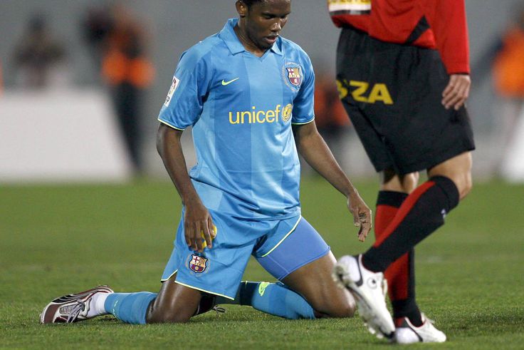 Samuel Eto'o reacts as his 24-year-old LaLiga record is finally broken