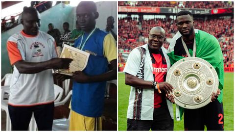 Super Eagles' Victor Boniface praised for touching tribute to youth coach after flying him to Invincibles party