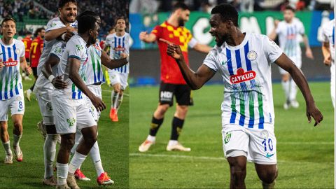 Ibrahim Olawoyin: Super Eagles star on target as Rizespor defeats Goztepe in 9-goal thriller
