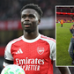 Bukayo Saka and Tolami Benson share beautiful couple moment on the pitch after Arsenal victory
