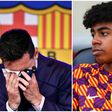 Lionel Messi and Lamine Yamal.