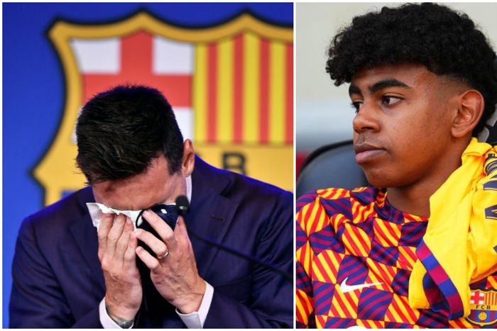 Lionel Messi and Lamine Yamal.