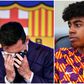 Lionel Messi and Lamine Yamal.