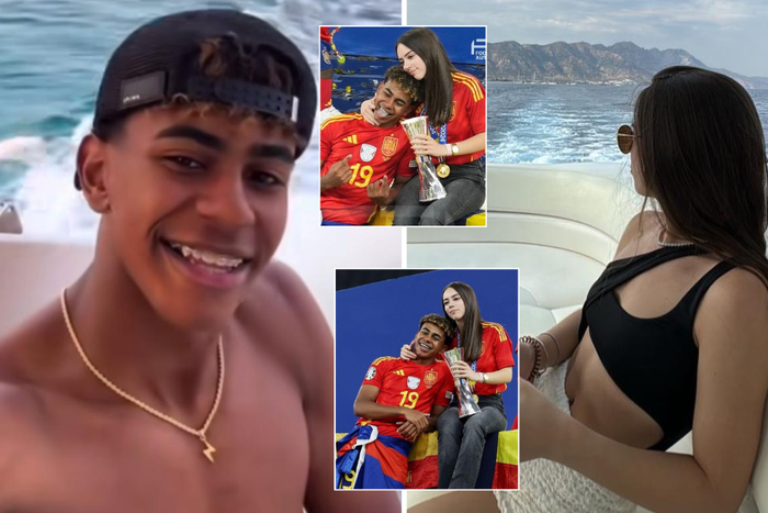17-year-old Lamine Yamal and girlfriend Alex Padilla jet off to Greece for summer break after Euros fairytale