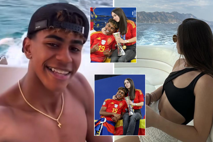 17-year-old Lamine Yamal and girlfriend Alex Padilla jet off to Greece for summer break after Euros fairytale
