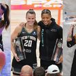 New York Liberty teammate Sabrina Ionescu wins the 3-point contest, while Natasha Cloud takes home the Skills Challenge at the WNBA.