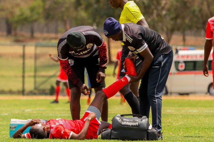 Ulinzi Stars midfielder Lucas Maina injured.