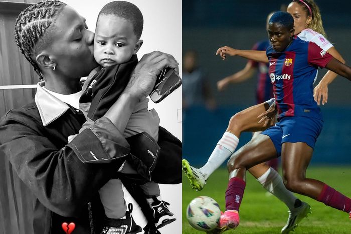 Oshoala posted a photo of Mohbad and his son on her official social media platforms. Image Credit - Barcelona Femen/Instagram/Asisat Oshoala