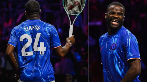 Frances Tiafoe rocks Chelsea jersey ahead of 2024 Laver Cup