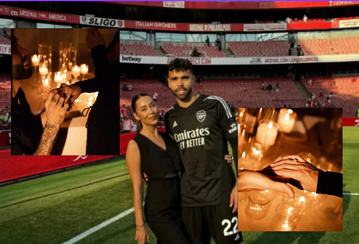 'She said yes!'-Arsenal's number one proposes to stunning girlfriend in Maldives