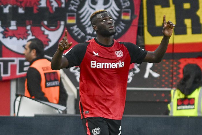 Victor Boniface celebrates scoring against Frankfurt | Imago