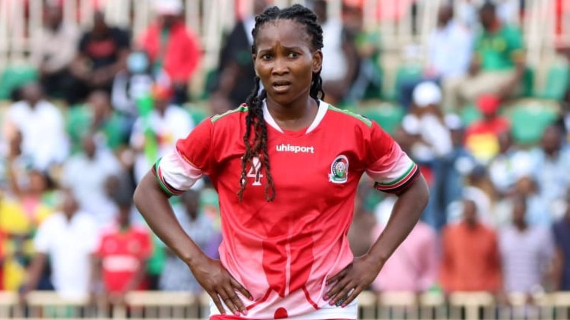 Marjolen Wafula Nekesa of Slavia scores during the final round of women  Champions League