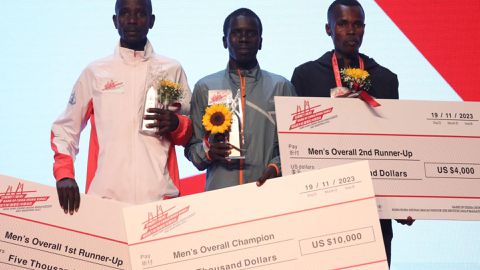 Geoffrey Toroitich wins Kong-Zhuhai-Macau Bridge Half Marathon as Hong Kong actor impresses fans