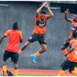 Akwa United celebrate a sensational win against Remo Stars.