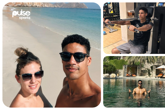 Varane enjoys a short vacation with his wife
