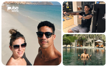 Raphael Varane enjoys relaxation with stunning wife on the beach as he replenishes during international break