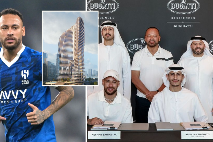 Neymar lavishes over ₦90 BILLION on the only Dubai penthouse modelled after Bugatti
