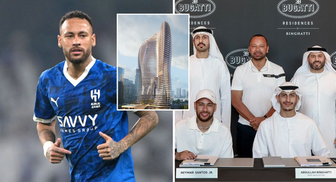 Neymar lavishes over ₦90 BILLION on the only Dubai penthouse modelled after Bugatti