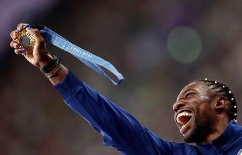 Noah Lyles’ Paris Olympics gold medal celebration capture among finalists for World Athletics photo of the year