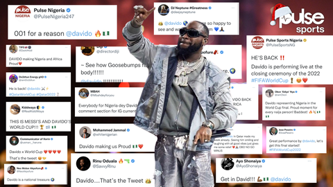 Nigerians show love to Davido on social media following FIFA World Cup performance