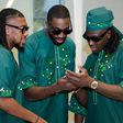 Super Eagles wearing custom-made green native attire. || X
