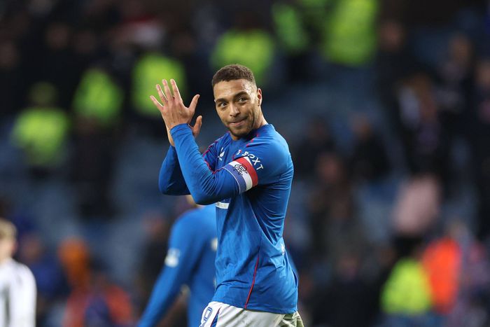 Ranger's Cyriel Dessers after his hat-trick | Imago