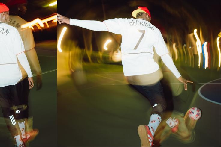 France star Paul Pogba shows off David Beckham's retro jersey and style to tease a reunion with Manchester United.