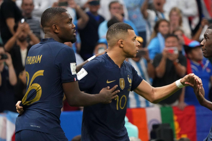 French forwards Kylian Mbappe, Kolo Muani and Marcus Thuram | Imago