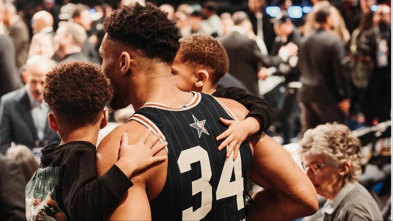 See what Nigerian Freak Giannis Antetokounmpo has to promise his children.