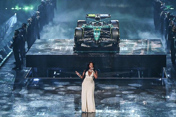 Watch Nigerian Grammy winner Tems at Formula 1 unveiling for 2025 Aston Martin.