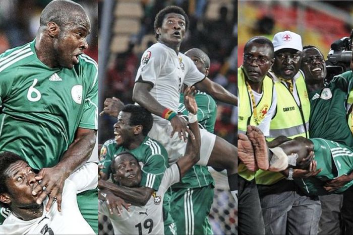 Pictures of the Super Eagles of Nigeria losing to the Black Stars of Ghana at the 2010 AFCON trends ahead of friendly in Morocco.