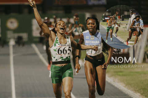 [WATCH] Nigerian athlete chase down her opponent turning Silver into GOLD in the mixed 4x400m Relay final
